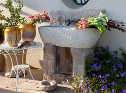 Ancient 16th century Italian Renaissance era marble inlayed sink restored to its former glory by our uniquely talented artisans wonderful inlayed ancient work shown on its surface